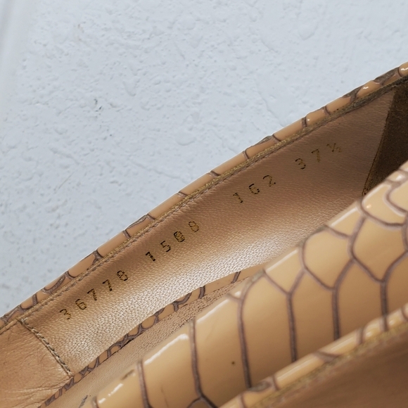 CASADEI Beige Snake Print Leather High Heel Platform Shoes  - Picture 9 of 12